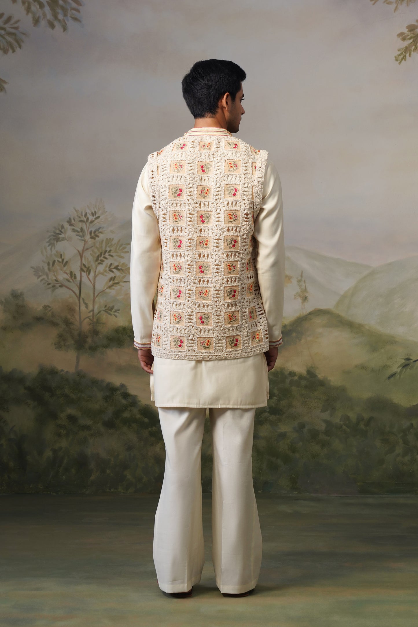 Buna Ivory Crochet Jacket Set