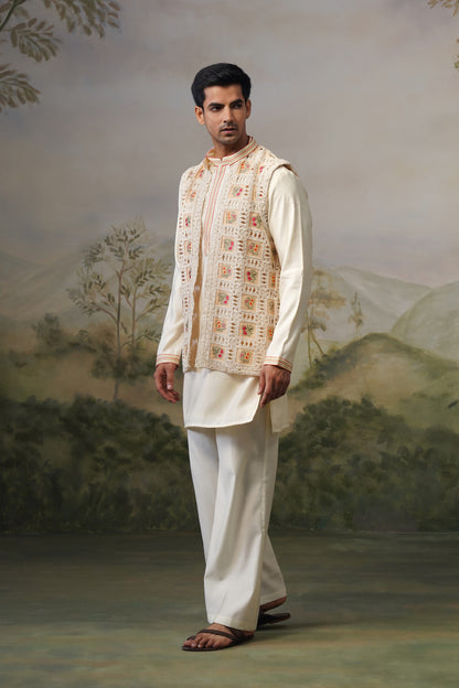 Buna Ivory Crochet Jacket Set
