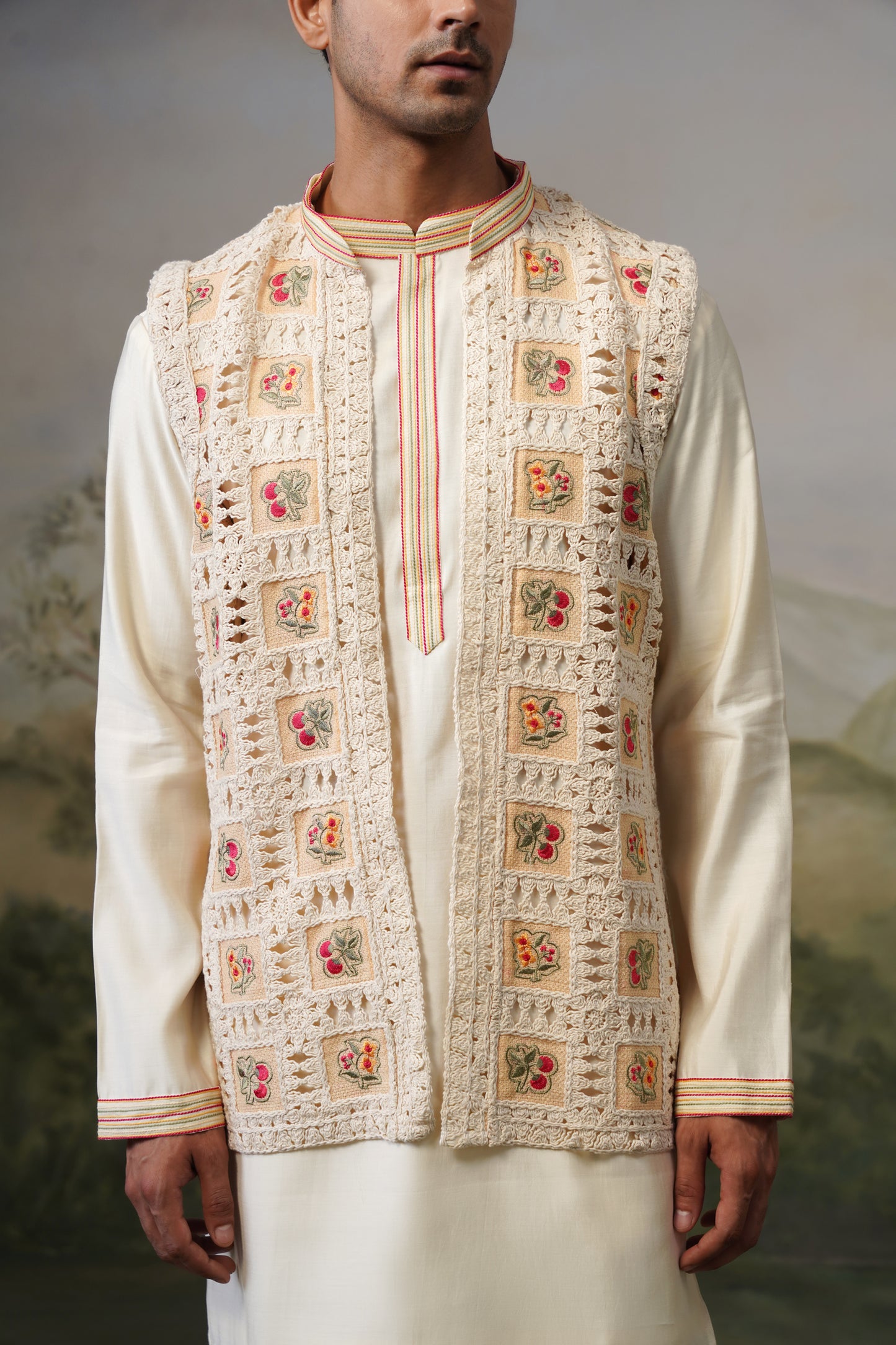 Buna Ivory Crochet Jacket Set