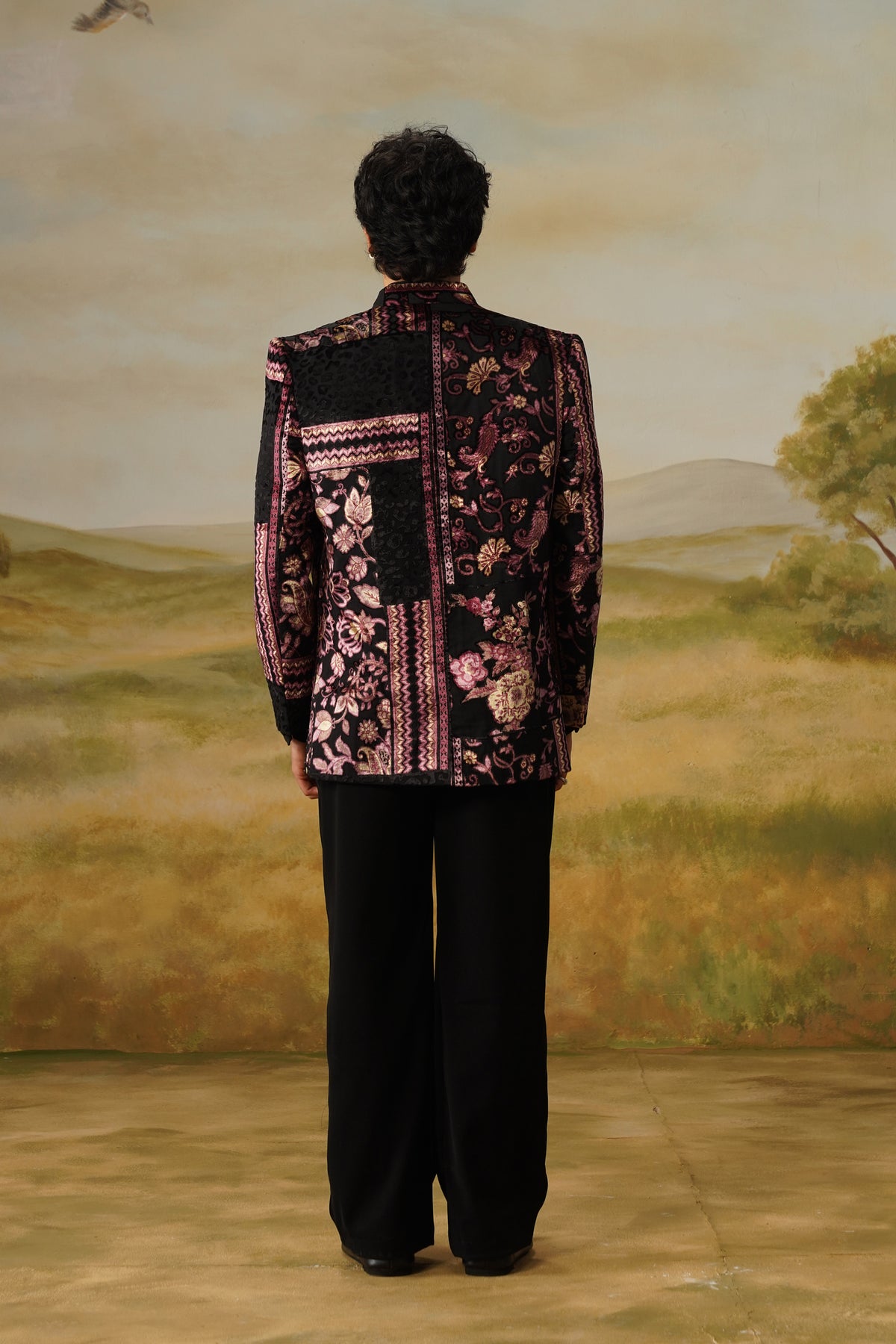 Rangmahal Black Brasso Handwork Jodhpuri Set