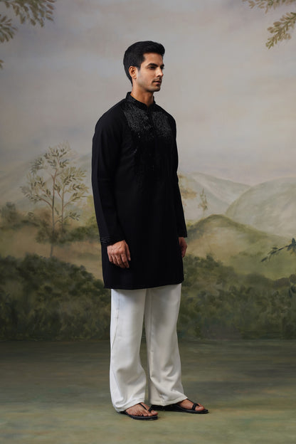 Bijli Black Bead Embroidered Kurta Set