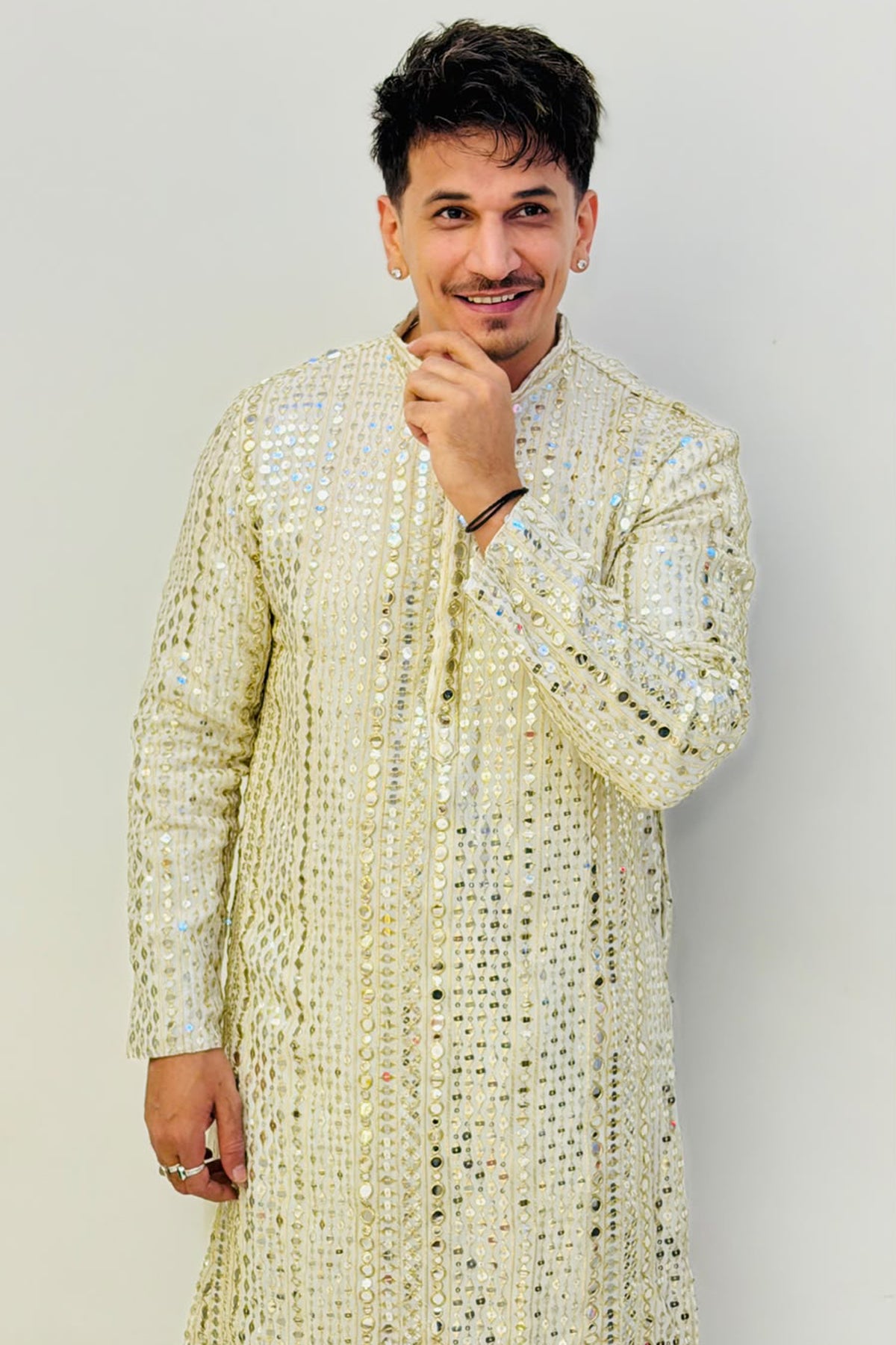 Prince Narula in Sitaara Mirror Sequin Embroidery Kurta Patiyala Set