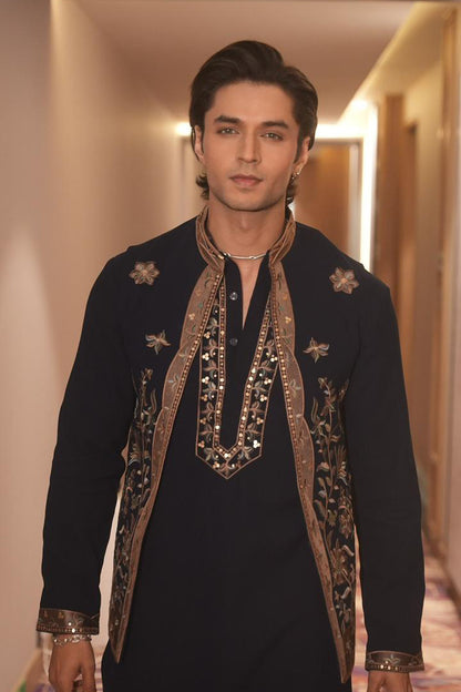 Sidharth Gupta in Neel Rutva Embroidered Kurta Jacket Set