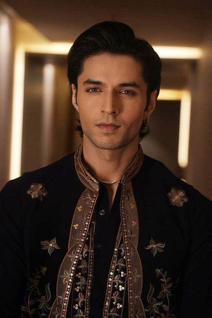 Sidharth Gupta in Neel Rutva Embroidered Kurta Jacket Set