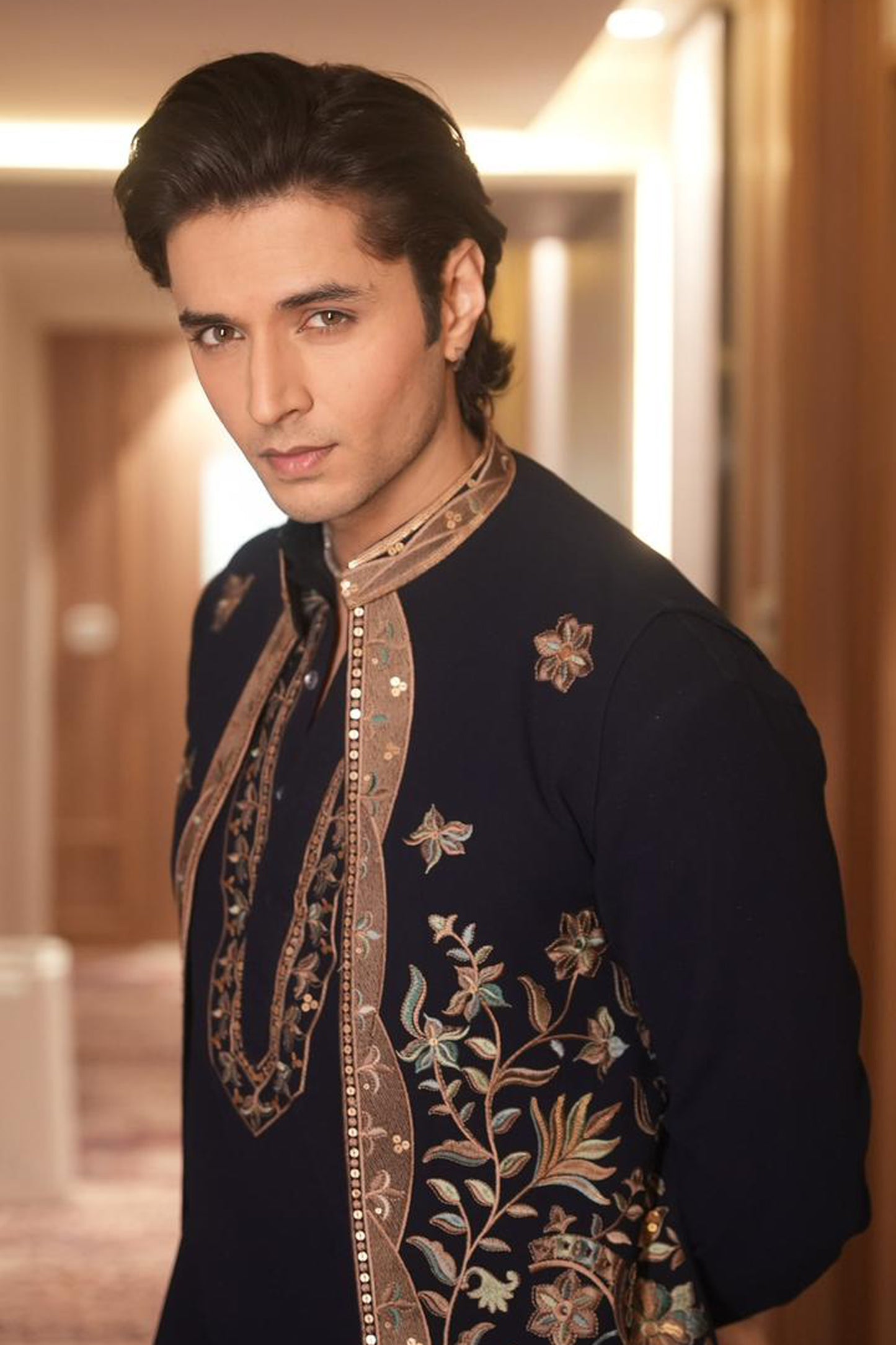 Sidharth Gupta in Neel Rutva Embroidered Kurta Jacket Set