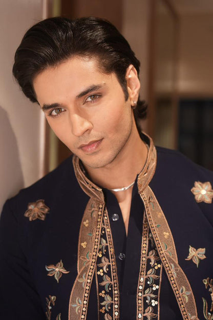 Sidharth Gupta in Neel Rutva Embroidered Kurta Jacket Set