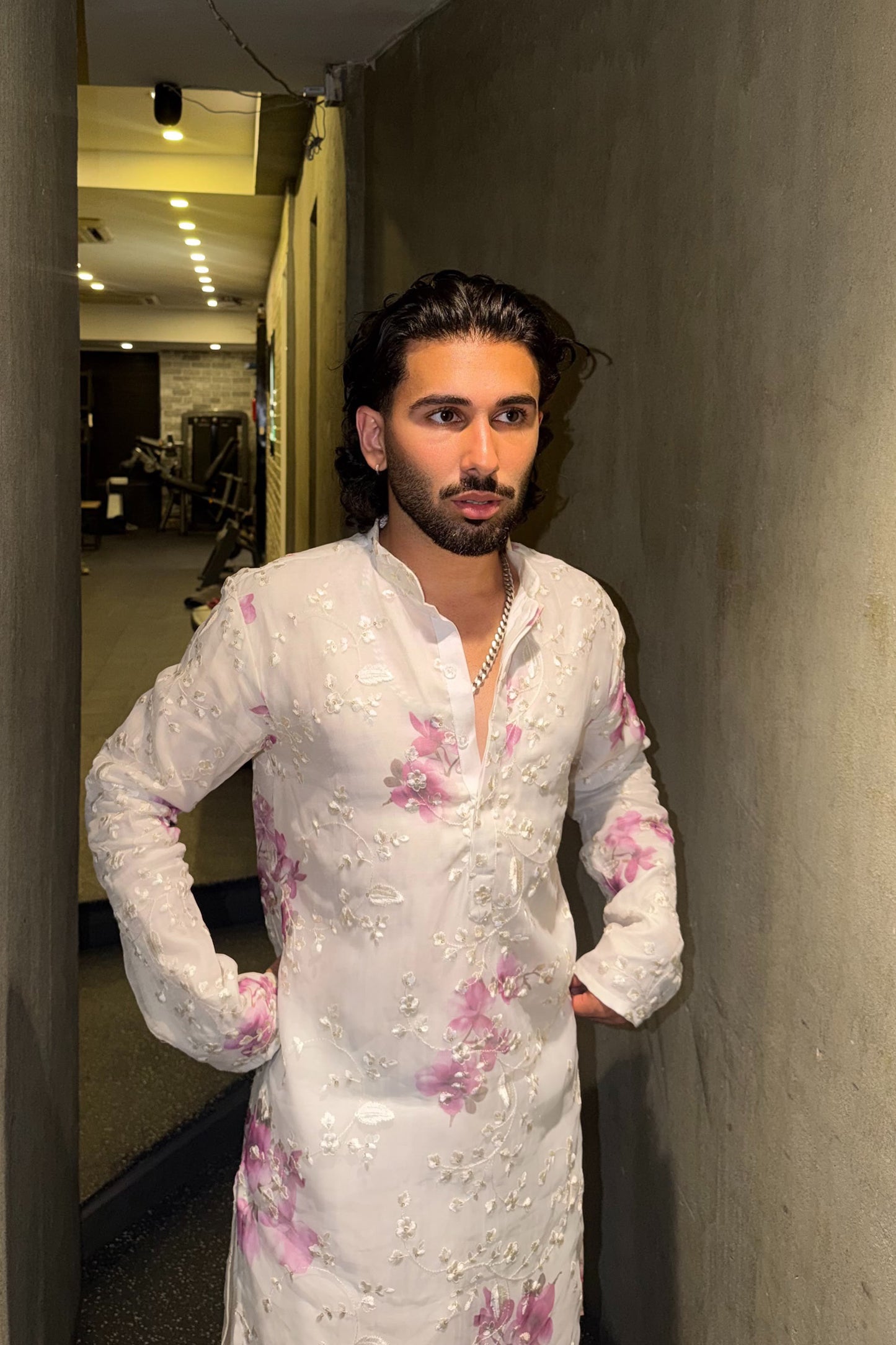 Orry in Spring Ivory Organza Kurta Set