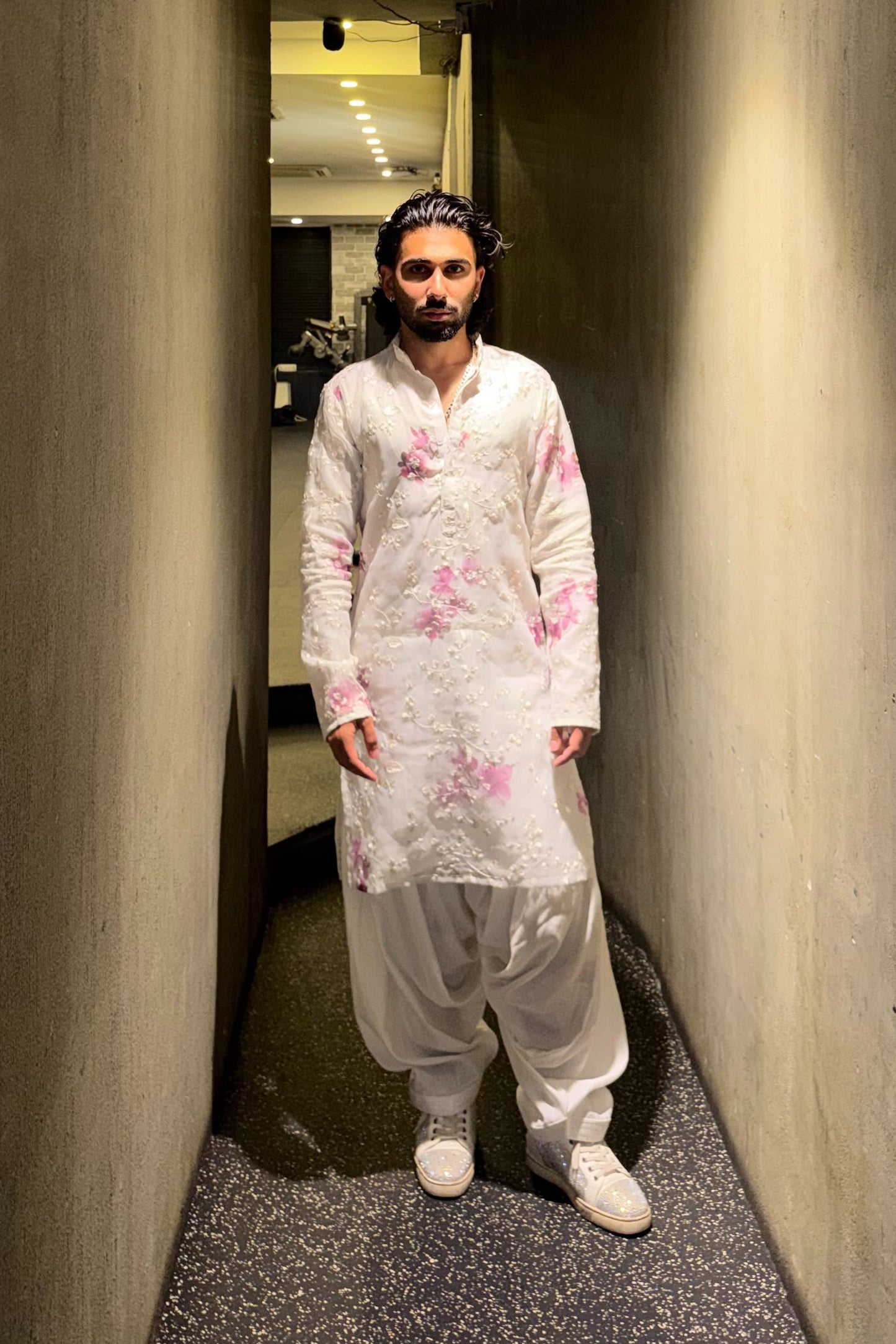 Orry in Spring Ivory Organza Kurta Set