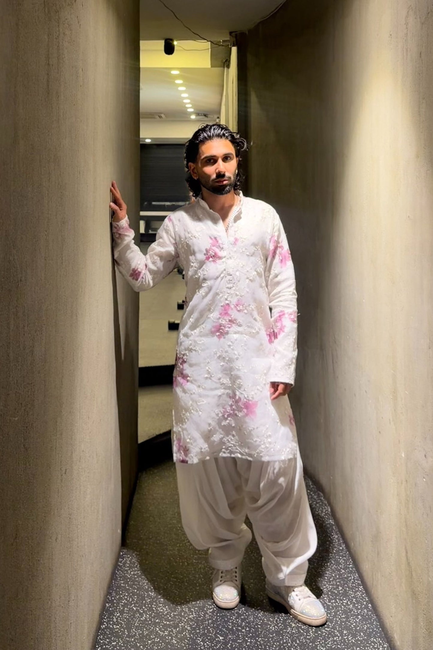 Orry in Spring Ivory Organza Kurta Set